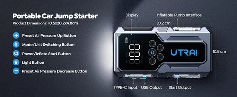 UTRAI 1500A Car Jump Starter & Air Compressor