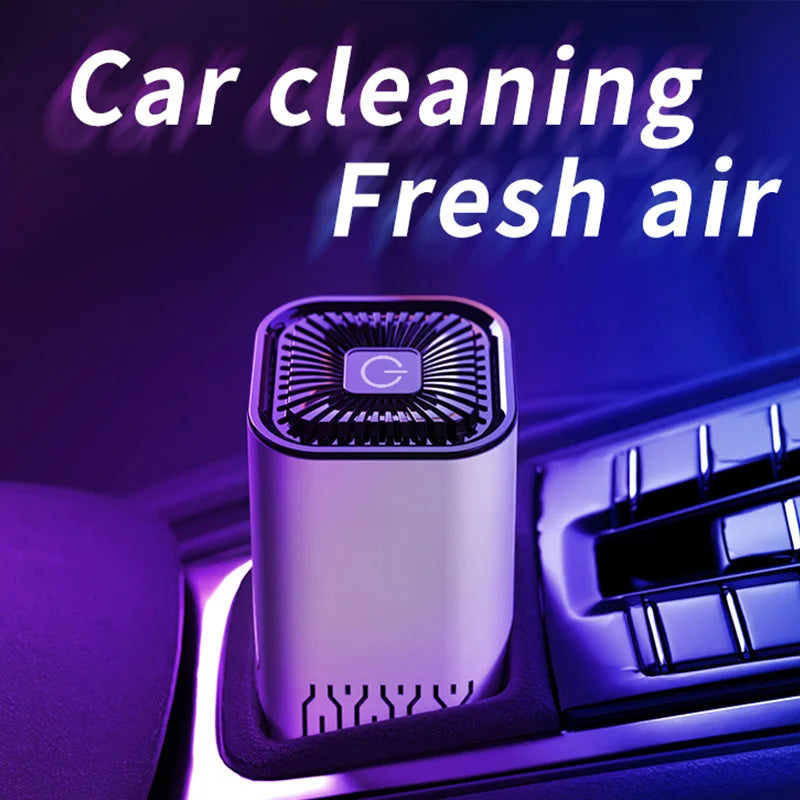 Car Air Purifier USB Rechargeable Negative Ion Odor Removal Formaldehyde Deodorant Air Freshener With Atmosphere Light For Car