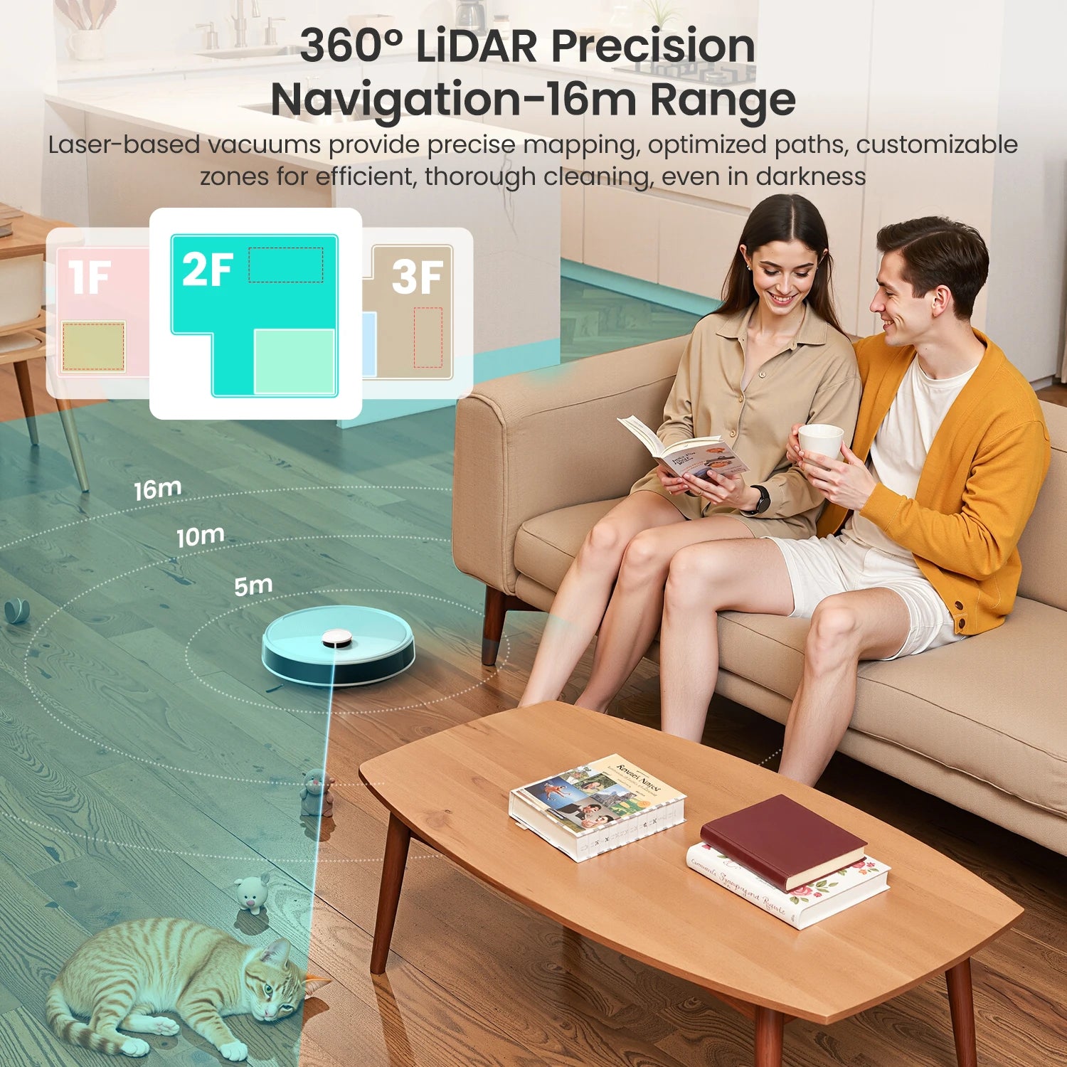 LEFANT M3L Robot Vacuum Cleaner, All-in-one Base Station,12000 Pa Suction 220 min Battery, DToF Navigation, Double Rotary Cloth