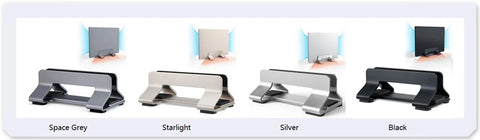 Vertical Laptop Stand Tool-Free Adjustable Aluminum Laptop Stand Holder Vertical Width From 0.35"-1.6" Support Almost All Laptop