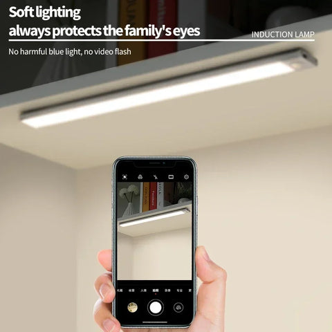 Motion Sensor Under Cabinet Light – USB Rechargeable, 3 Colors, 10–60cm