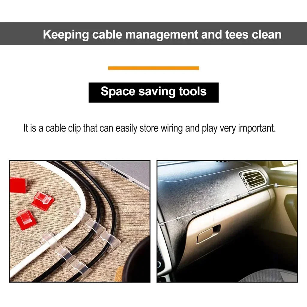 Car Cable Clamp Accessories Self-adhesive Line Management Clips Wiring Electrical Equipment Supplies Home Improvement