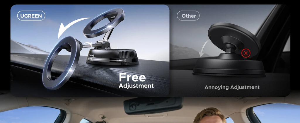 UGREEN Magnetic Car Phone Holder  360°Rotatable Dashboard Suction Cup Car Mount For Magsafe iPhone 16 15 14 ProMax Xiaomi Samsun