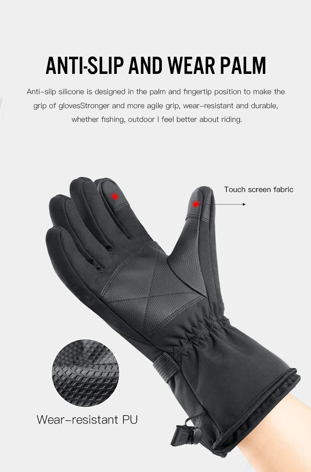 Skiing Heated Glove Rechargeable 5000Mah New Ski Electric Heated Gloves Winter Warm Moto Heated Gloves Warm Waterproof
