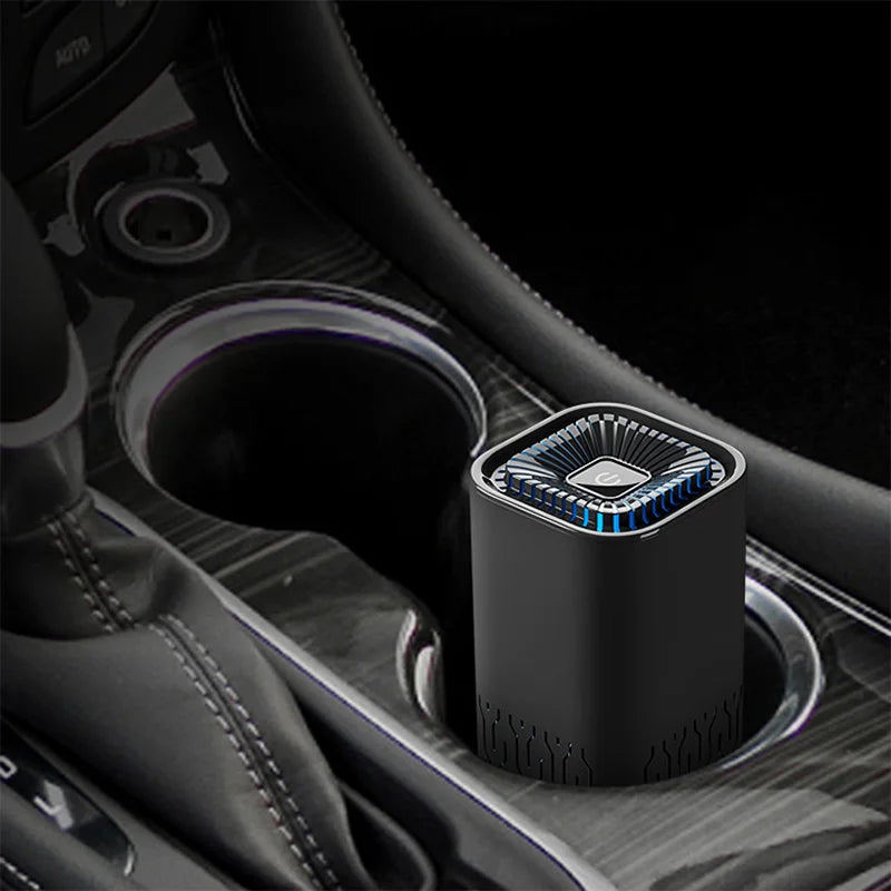 Car Air Purifier USB Rechargeable Negative Ion Odor Removal Formaldehyde Deodorant Air Freshener With Atmosphere Light For Car