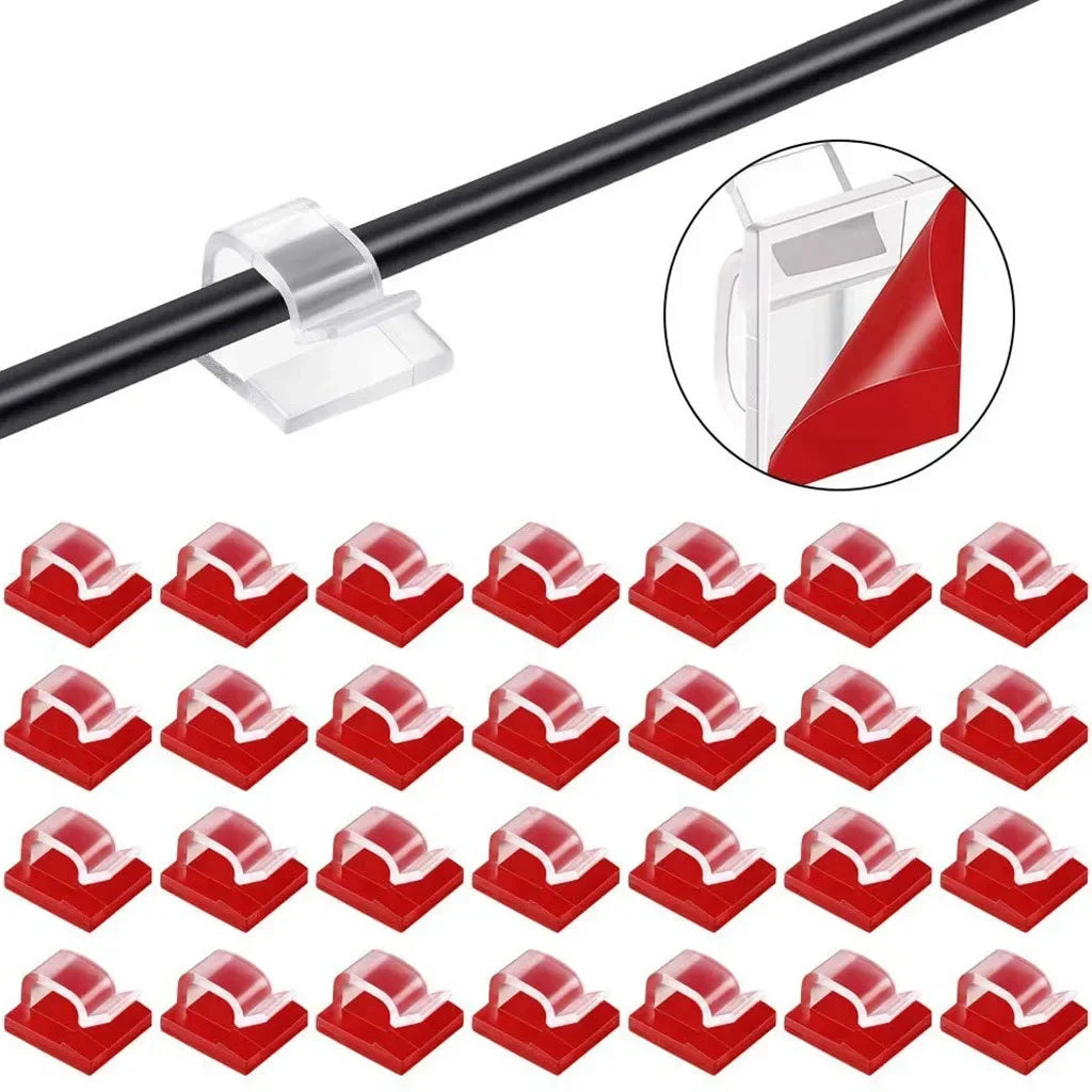 Car Cable Clamp Accessories Self-adhesive Line Management Clips Wiring Electrical Equipment Supplies Home Improvement
