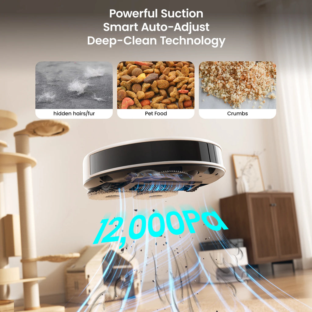 LEFANT M3L Robot Vacuum Cleaner, All-in-one Base Station,12000 Pa Suction 220 min Battery, DToF Navigation, Double Rotary Cloth