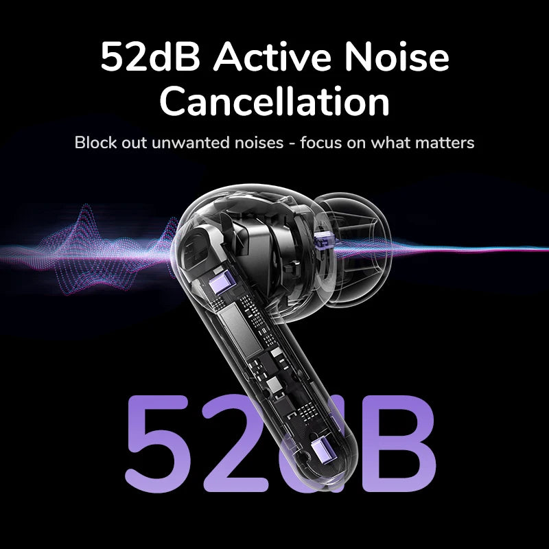 UGREEN LCD Full Color Smart Screen Wireless TWS Bluetooth Earphones Earbuds 52dB Active Noise Cancelling ANC In Ear Headphones