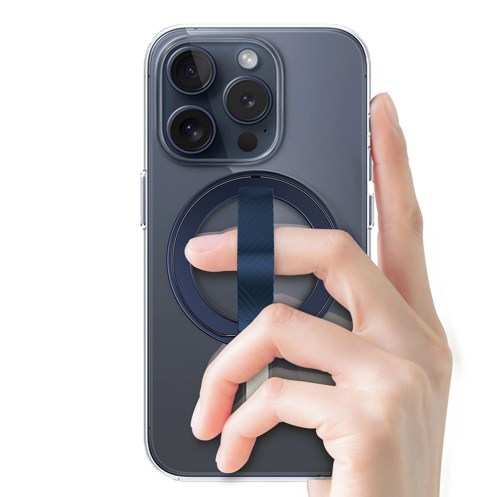 EWA Magnetic Phone Grip and Stand with Silicone Finger Strap for Magsafe Ring Holder Only for iPhone 13 12 Pro/Pro Max/Mini