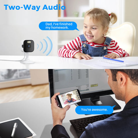 5MP HD Wifi Security Camera Mini Indoor Home Surveillance Camera Night Vision Two Ways Audio Human Detection O-KAM APP 5G IP CAM