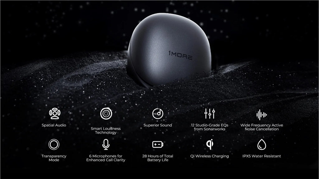 1MORE Aero Ear buds Noise Cancellation Bluetooth 5.2 flash-sale  Clear Calls 28h Playtime  Wireless Charging headset  electronic