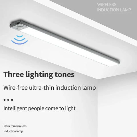 Motion Sensor Under Cabinet Light – USB Rechargeable, 3 Colors, 10–60cm