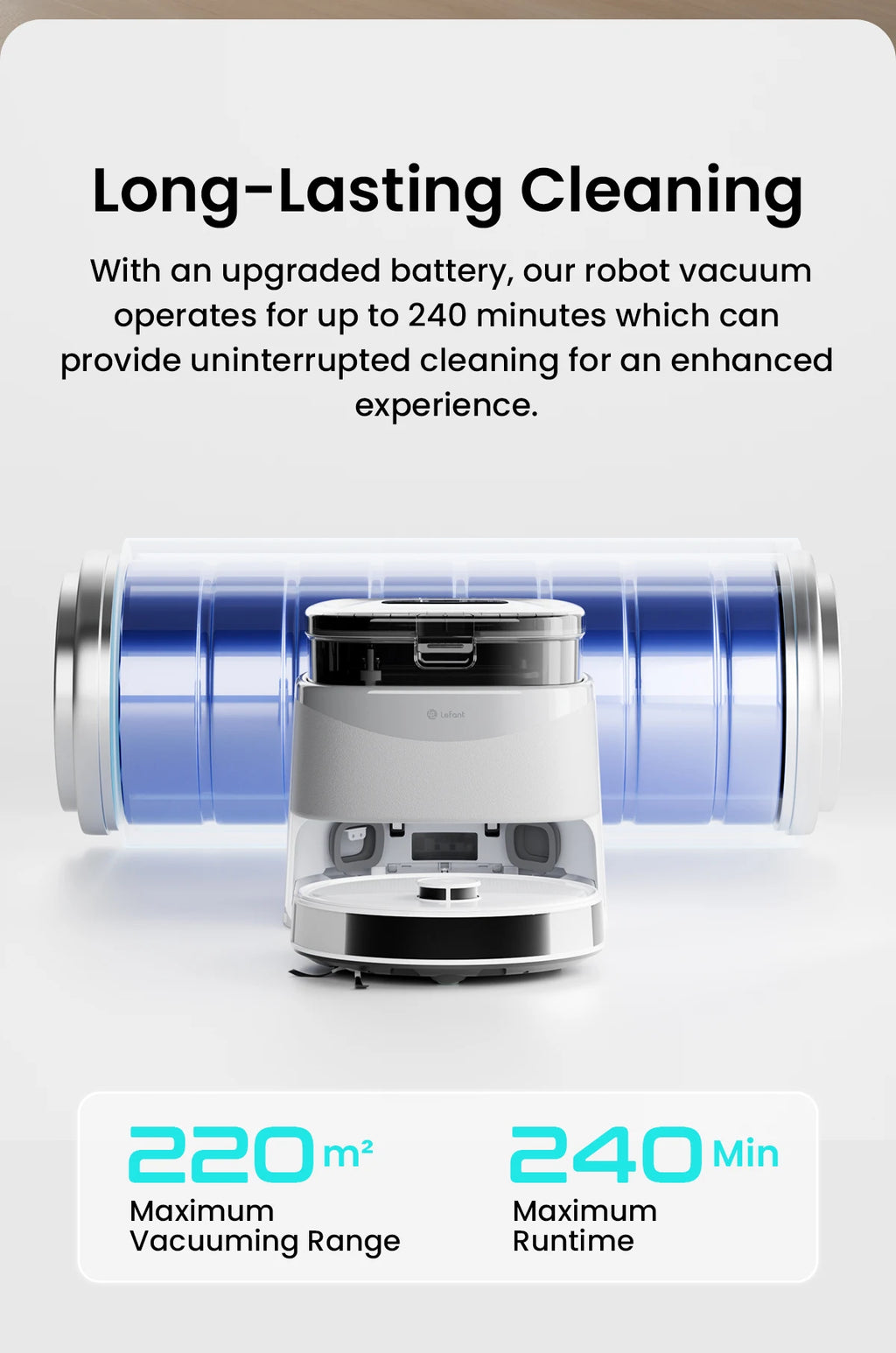 LEFANT M3 M3L Robot Vacuum Cleaner with Mapping, 12000Pa Suction, Emptying Station, Automatic Washing and Drying, DTOF Laser