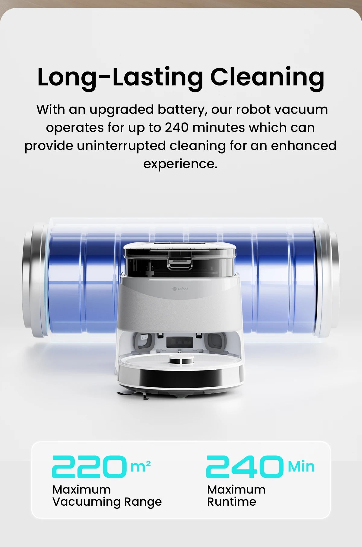 LEFANT M3 M3L Robot Vacuum Cleaner with Mapping, 12000Pa Suction, Emptying Station, Automatic Washing and Drying, DTOF Laser