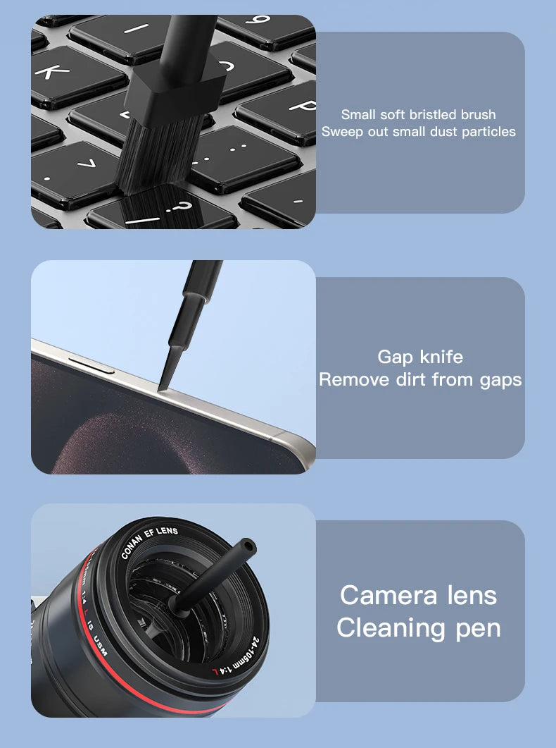 22 in1 Digital Cleaning Kit Phone Camera Laptop keyboard Cleaning Headset brush key Screen cleaner Dust Collector gift