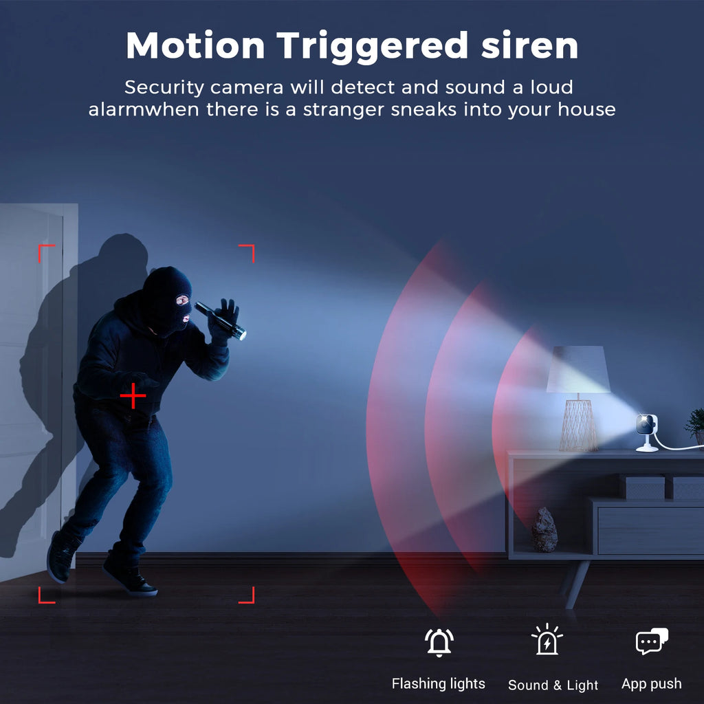 5MP HD Wifi Security Camera Mini Indoor Home Surveillance Camera Night Vision Two Ways Audio Human Detection O-KAM APP 5G IP CAM