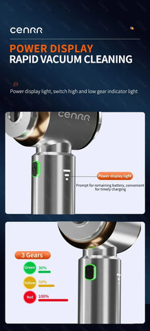 CENRR Cordless Car Vacuum Cleaner, Strong Suction