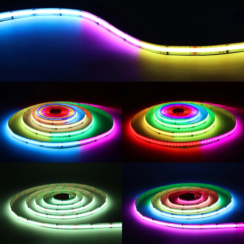 Tuya Smart WIFI RGBIC COB LED Strip Light Tape Addressable WS2811 IC Flexible RGB Neon LED Light 12V APPControl for Alexa Google