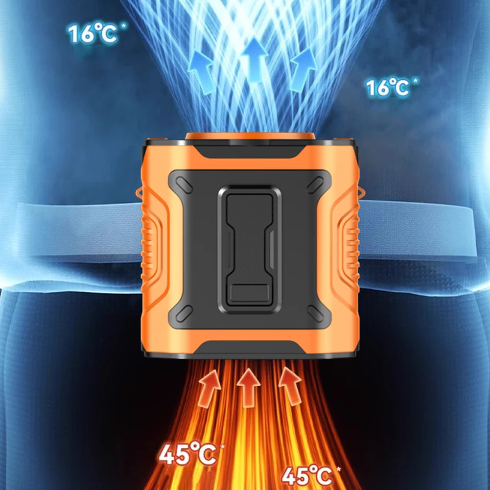 4000mAh Waist Clip Fan Rechargeable Personal Wearable Belt Clip Fan Portable Powerbank Flashlight Fan for Outdoor Camping Hiking