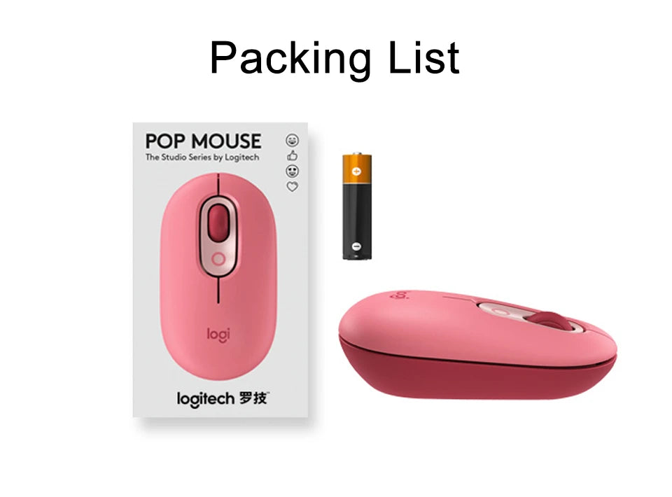 Logitech POP MOUSE Wireless Bluetooth Mouse Office Home Mouse Laptop Accessories Mouse Gaming Machine Ergonomic Computer Mouse