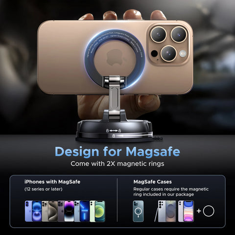 UGREEN Magnetic Car Phone Holder  360°Rotatable Dashboard Suction Cup Car Mount For Magsafe iPhone 16 15 14 ProMax Xiaomi Samsun