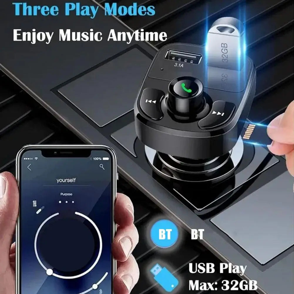 Car Charger FM Transmitter Bluetooth Audio Dual USB Car MP3 Player autoradio Handsfree Charger 3.1A Car Accessories