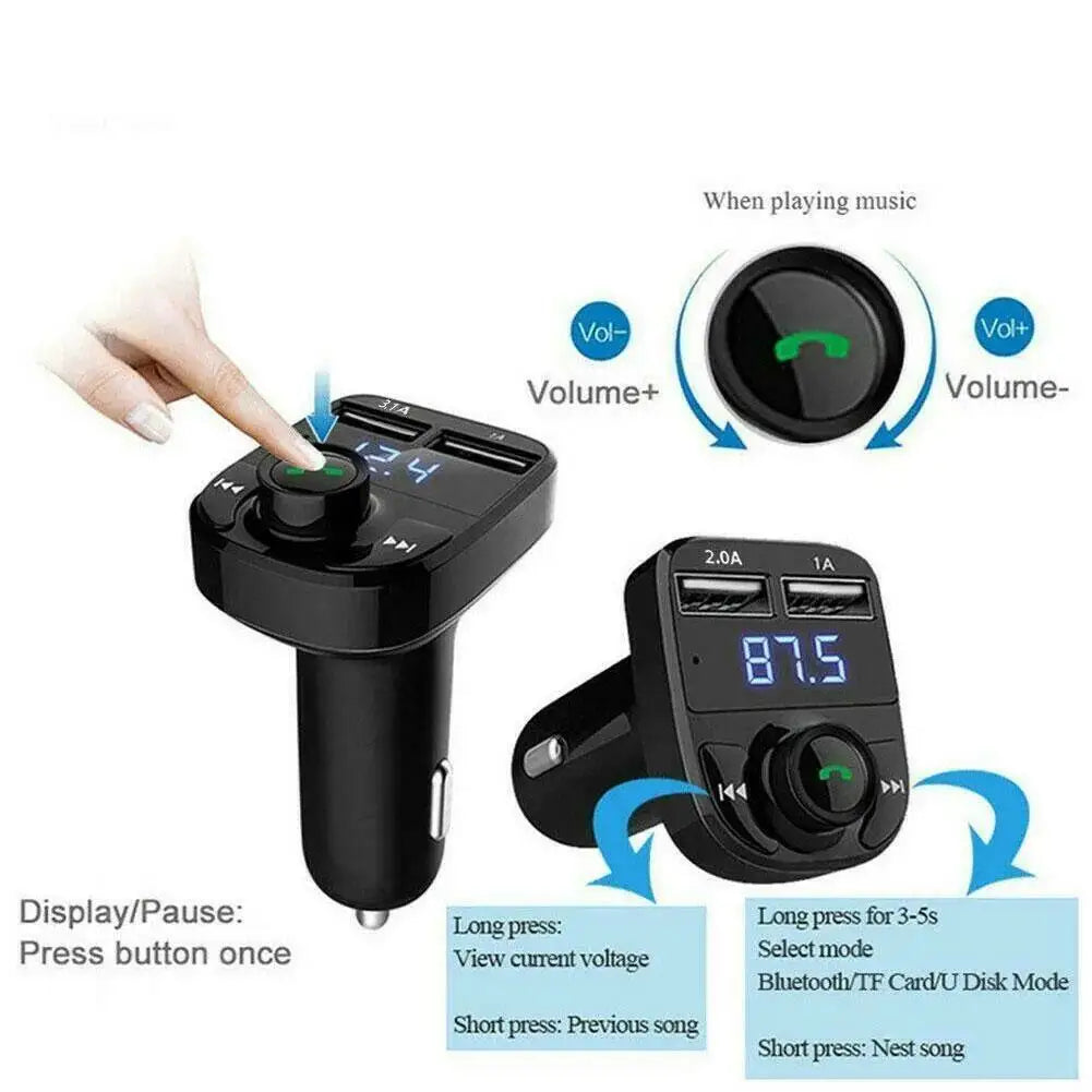 Car Charger FM Transmitter Bluetooth Audio Dual USB Car MP3 Player autoradio Handsfree Charger 3.1A Car Accessories
