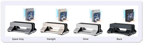 Vertical Laptop Stand Tool-Free Adjustable Aluminum Laptop Stand Holder Vertical Width From 0.35"-1.6" Support Almost All Laptop