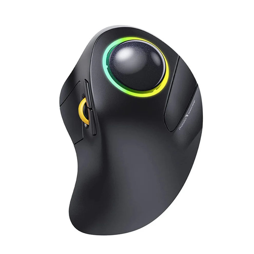 JOMAA Vertical Trackball Mouse RGB Backlit Bluetooth USB Wireless Erogonomic Mice Rollerball Mouse for Computer Laptop Mac