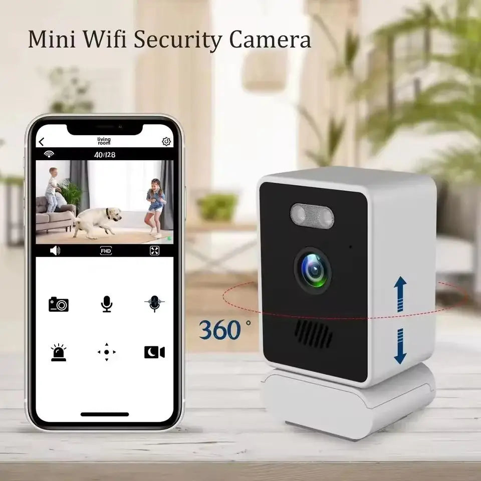 1080P HD WiFi Window Camera Glass Mount Security Camera Color Night Vision AI Motion Detection Two way Audio Cam