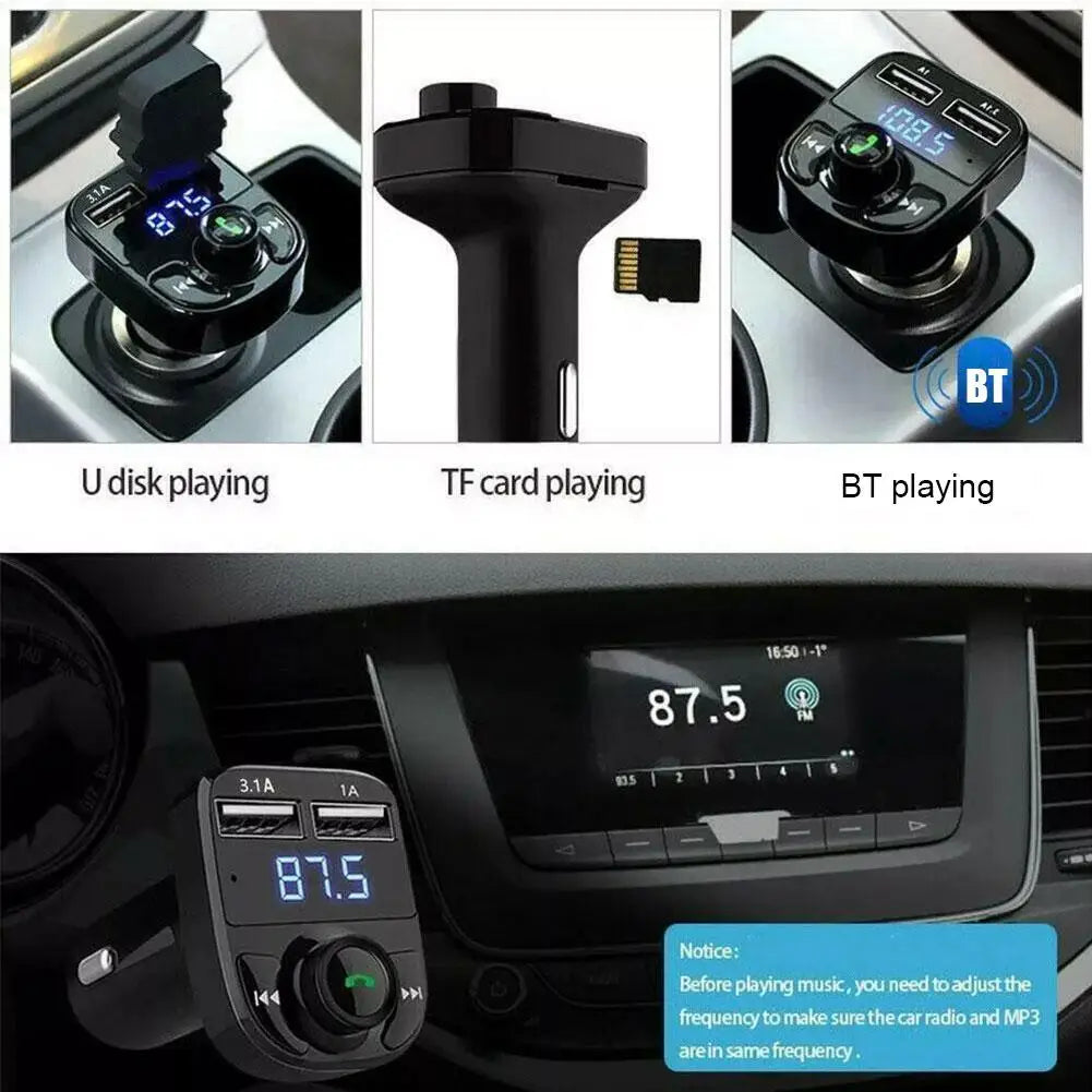 Car Charger FM Transmitter Bluetooth Audio Dual USB Car MP3 Player autoradio Handsfree Charger 3.1A Car Accessories