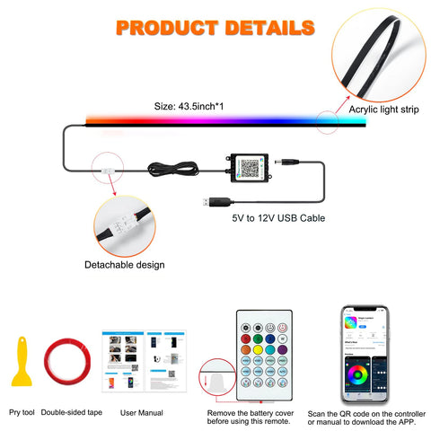 Universal Symphony Car RGB LED Ambient Lights USB