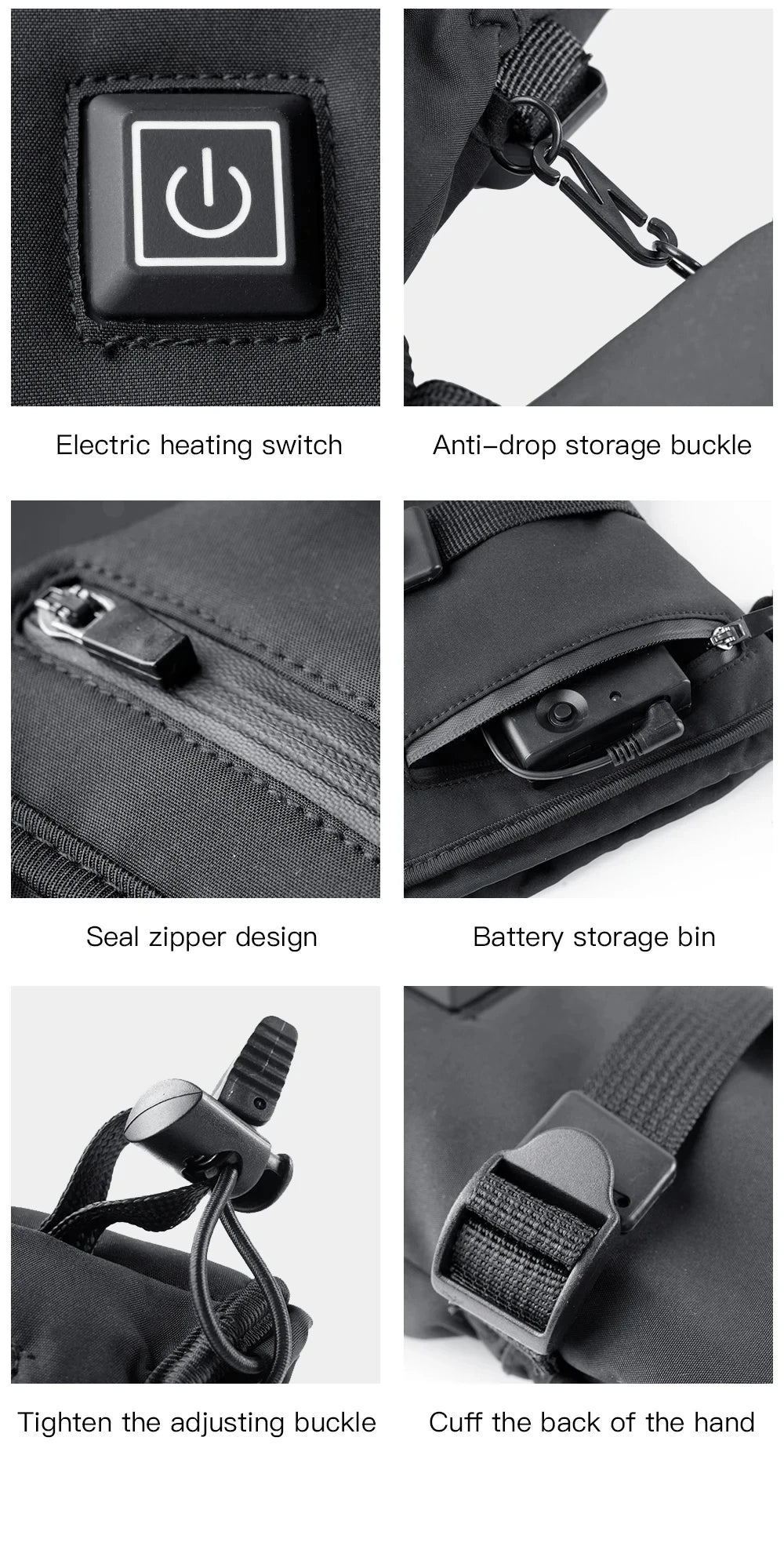 Skiing Heated Glove Rechargeable 5000Mah New Ski Electric Heated Gloves Winter Warm Moto Heated Gloves Warm Waterproof