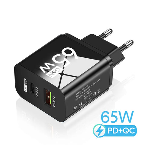 PD 65W Fast Charge Charger USB Type C GaN Phone Adapter For Oneplus iPhone 14 Pro Mix Xiaomi Huawei High Speed Charging Charger