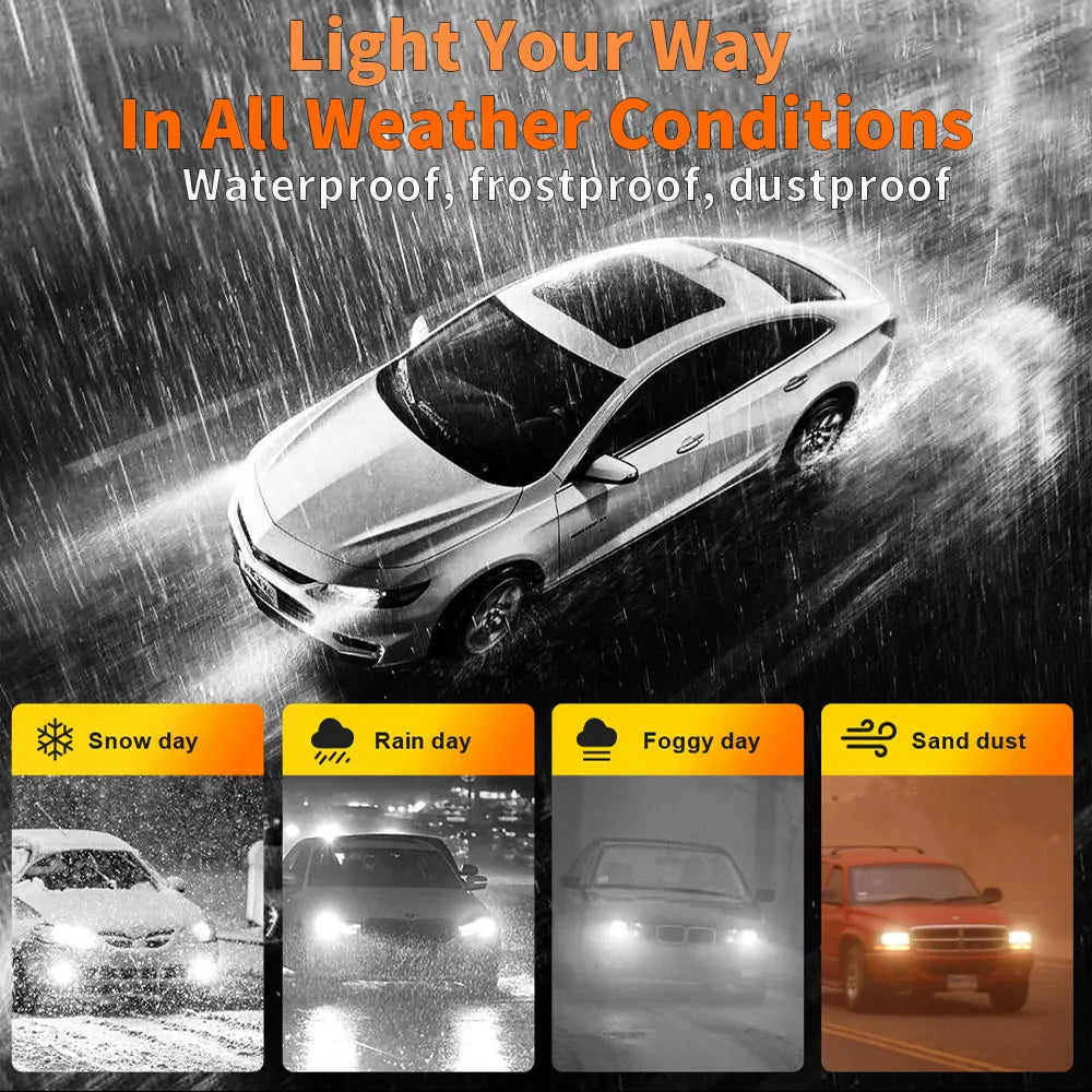 Infitary H4 H7 Fog Led Lights 20000LM CSP 1860 Chip H1 H11 HB3 HB4 9005 9006 6500K Auto Car Mini CANBUS Headlights Bulbs Kits