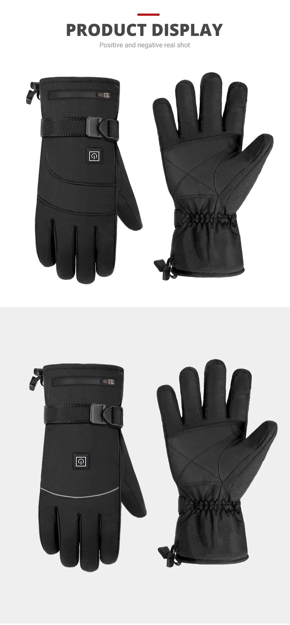Skiing Heated Glove Rechargeable 5000Mah New Ski Electric Heated Gloves Winter Warm Moto Heated Gloves Warm Waterproof
