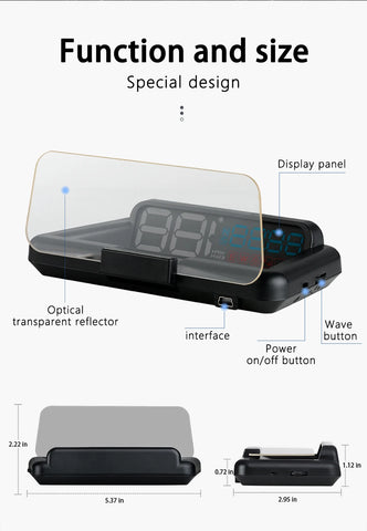 C500 OBD2 T900 GPS HUD Windshield Speedometer