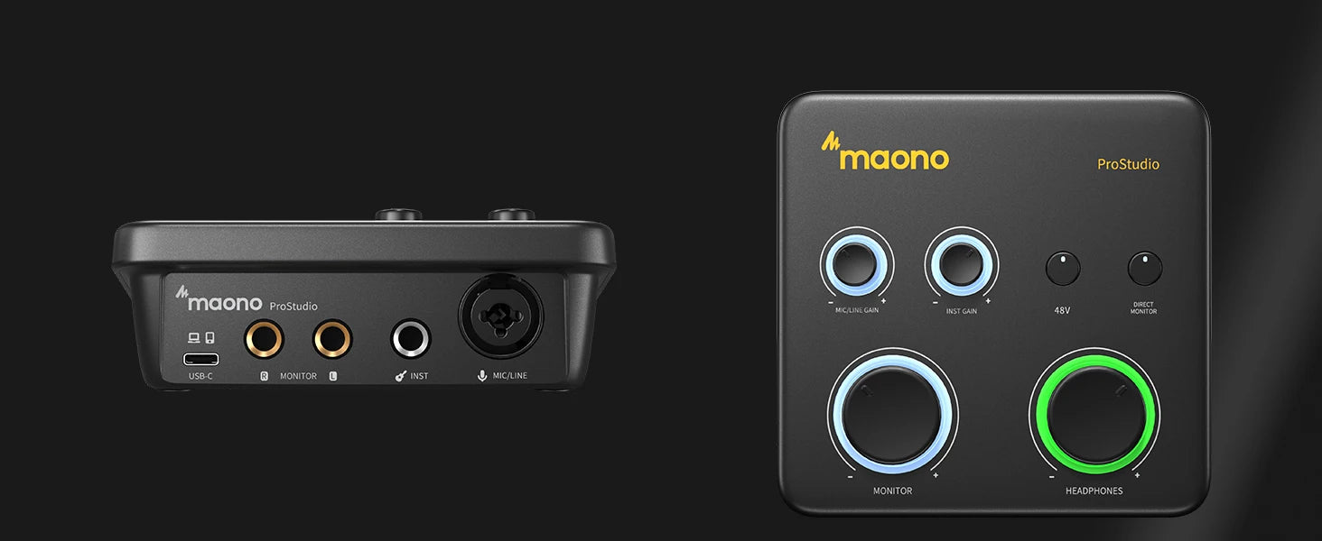 MAONO USB Audio Interface for PC,XLR Input 24-bit/192kHz Routing Software LOOPBACK ASIO for Recording Music,Guitar,DAW PS22 Lite