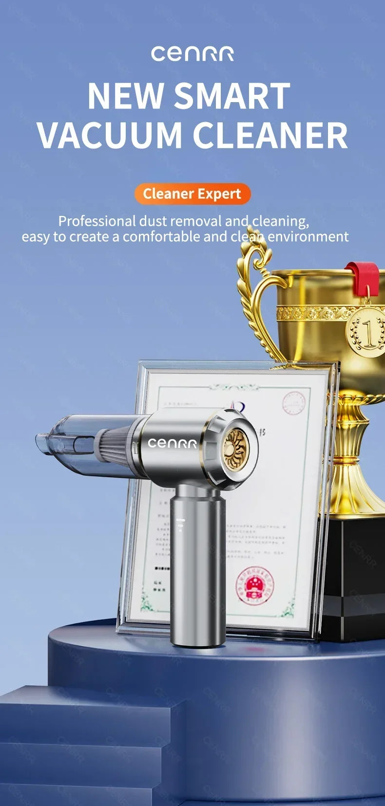 CENRR 9980000PA Car Vacuum Cleaner Strong Suction Cordless Wireless Cleaner Portable  HandHeld Vacuum Cleaner Cleaning Machine