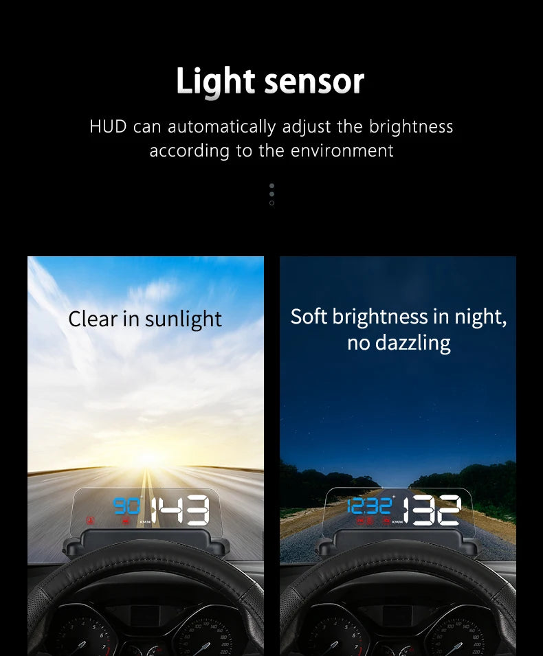 C500 OBD2 T900 GPS HUD Car Head-Up Display OBD Windshield Projector Speedometer Digital Auto Accessories Automotive Electronics