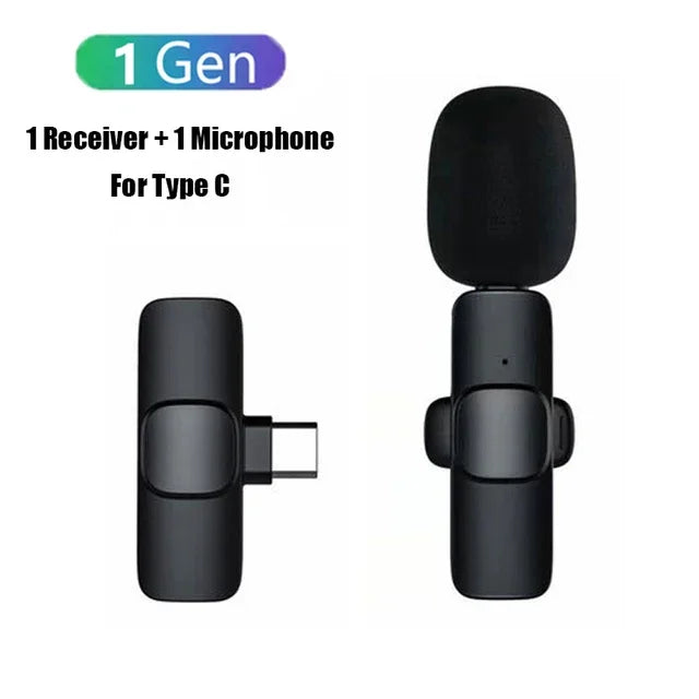 Wireless Microphones for Android Iphone Type C IOS Mini Microphone Lavalier Lapel Mic with Clip for Video Recording  Mini Mic