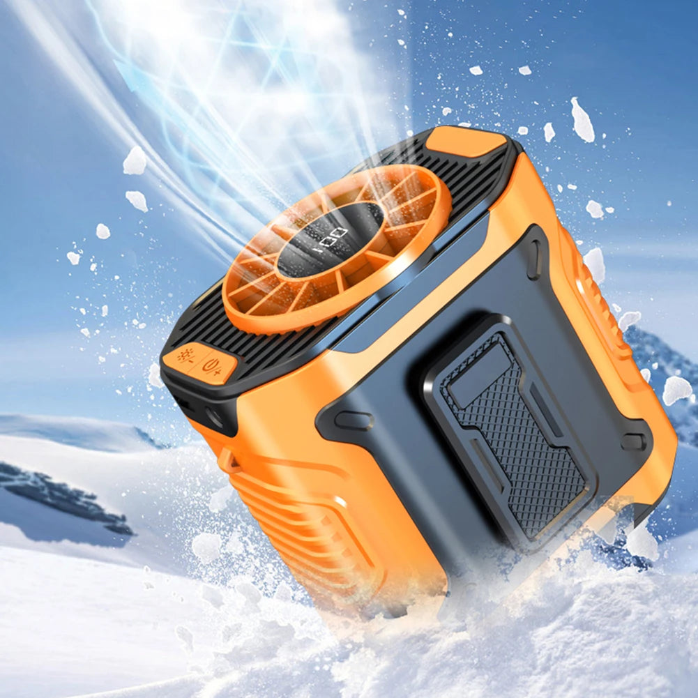 4000mAh Waist Clip Fan Rechargeable Personal Wearable Belt Clip Fan Portable Powerbank Flashlight Fan for Outdoor Camping Hiking