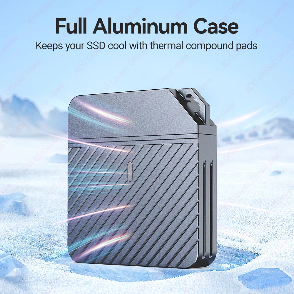 JEYI Portable External SSD 256GB/512GB/1TB - 10Gbps Type-C All-Metal Case with Magnetic Cover 4K Video Ready for Switch/Phone/PC