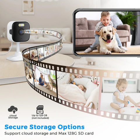 5MP HD Wifi Security Camera Mini Indoor Home Surveillance Camera Night Vision Two Ways Audio Human Detection O-KAM APP 5G IP CAM