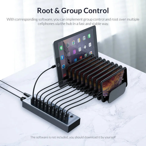 ORICO Powered USB Hub Splitter Socket with Multi USB 3.0 Port Slot Plug On-Off Key Switch Dock Power Strip Adapter for PC Laptop