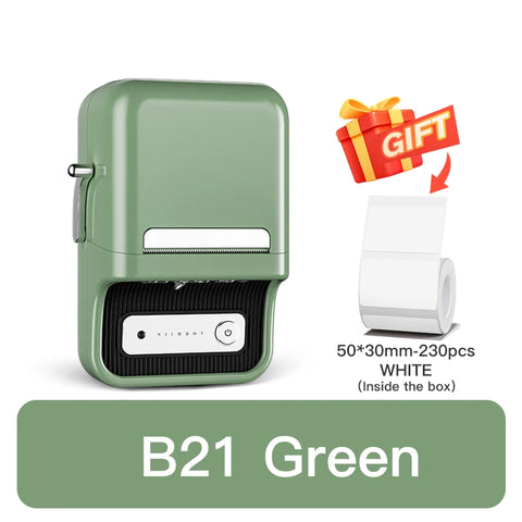 NiiMbot B21 Mini Thermal Printer Wireless Barcode Label Maker Bluetooth Portable Adhesive Label Printers for Office Commercial