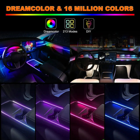 Universal Symphony Car RGB LED Ambient Lights USB