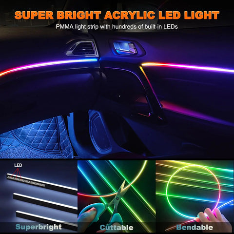 Universal Symphony Car RGB LED Ambient Lights USB