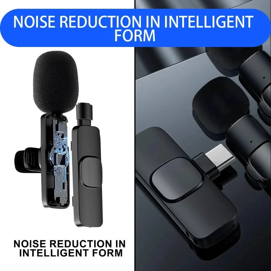 Wireless Microphones for Android Iphone Type C IOS Mini Microphone Lavalier Lapel Mic with Clip for Video Recording  Mini Mic