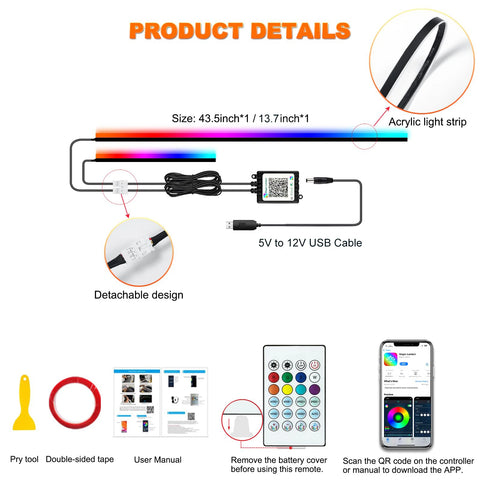 Universal Symphony Car RGB LED Ambient Lights USB